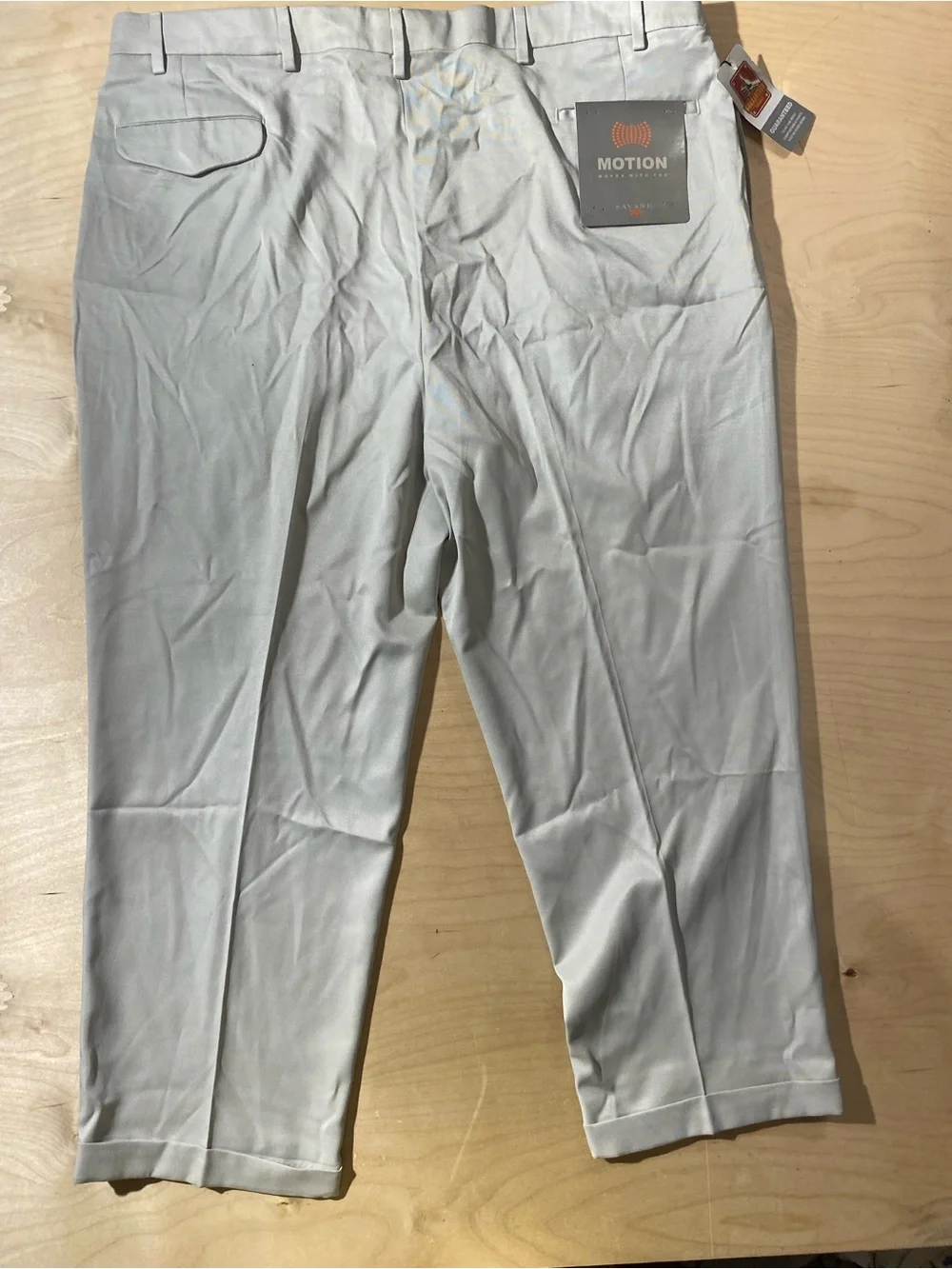 Savane Men's Motion Stretch Dress Pants - Light Gray 46 x 28 (SX)